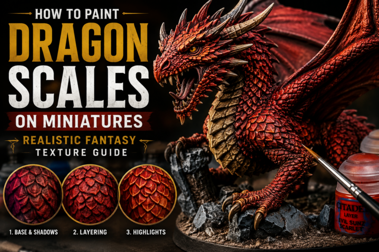 How to Paint Dragon Scales on Miniatures (Realistic Fantasy Texture Guide)