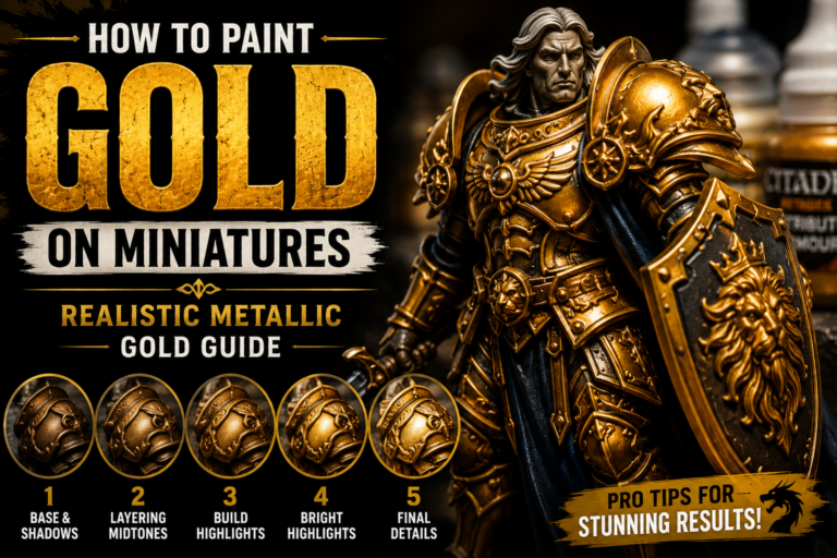 How to Paint Gold on Miniatures (Realistic Metallic Gold Guide)