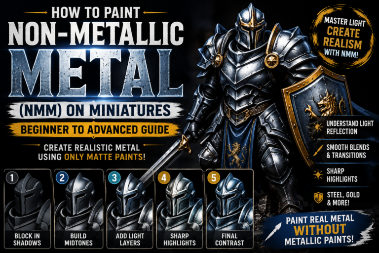 How to Paint Non-Metallic Metal (NMM) on Miniatures (Beginner to Advanced Guide)