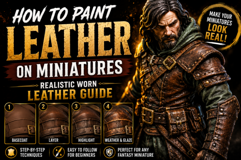 How to Paint Leather on Miniatures (Realistic Worn Leather Guide)
