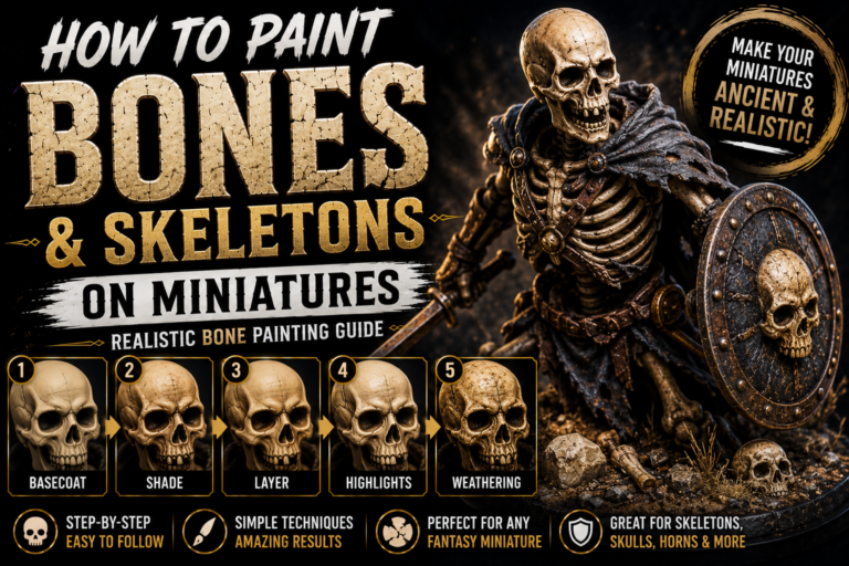 How to Paint Bones and Skeletons on Miniatures (Realistic Bone Painting Guide)