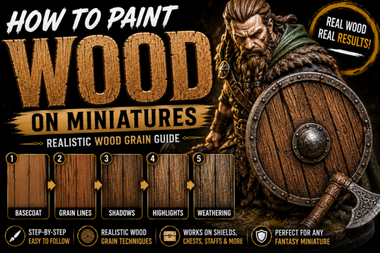 How to Paint Wood on Miniatures (Realistic Wood Grain Painting Guide)