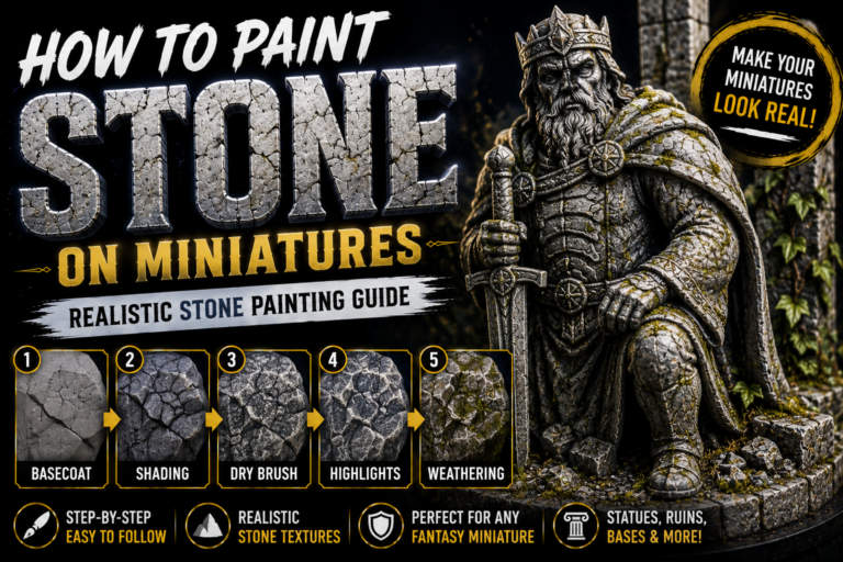 How to Paint Stone on Miniatures (Realistic Rock & Stone Texture Guide)