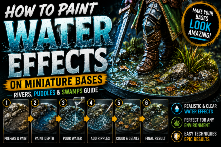 How to Paint Water Effects on Miniature Bases (Realistic Rivers, Puddles & Swamps Guide)