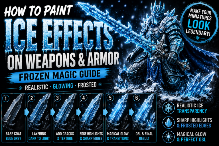 How to Paint Ice Effects on Weapons and Armor (Frozen Magic Painting Guide)