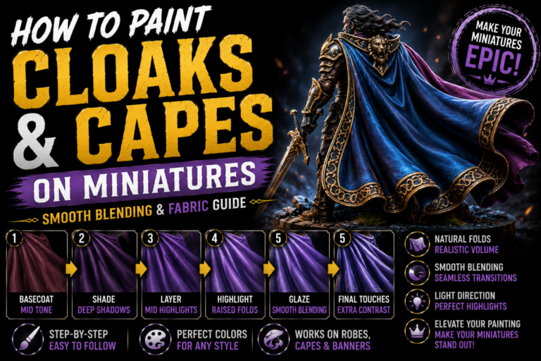 How to Paint Cloaks and Capes on Miniatures (Smooth Blending & Fabric Guide)
