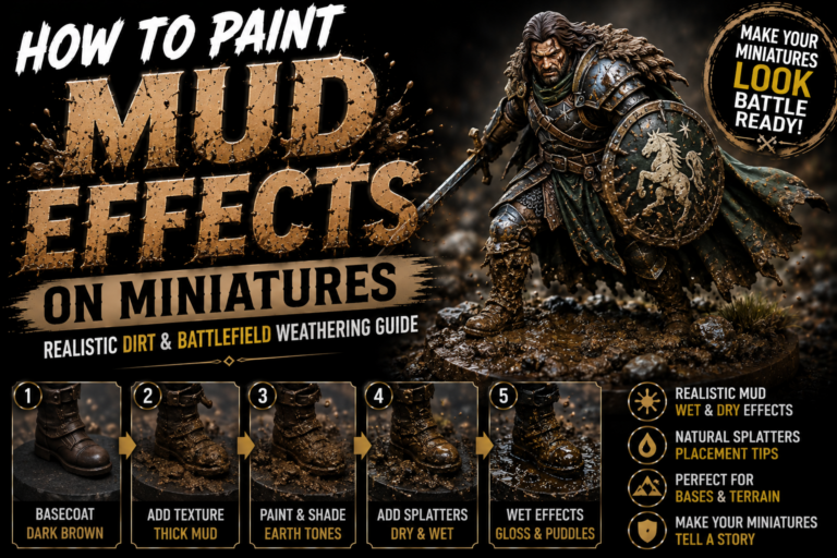 How to Paint Mud Effects on Miniatures (Realistic Dirt & Battlefield Weathering Guide)