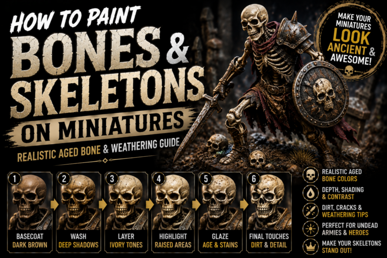 How to Paint Bones and Skeletons on Miniatures (Realistic Aged Bone Guide)