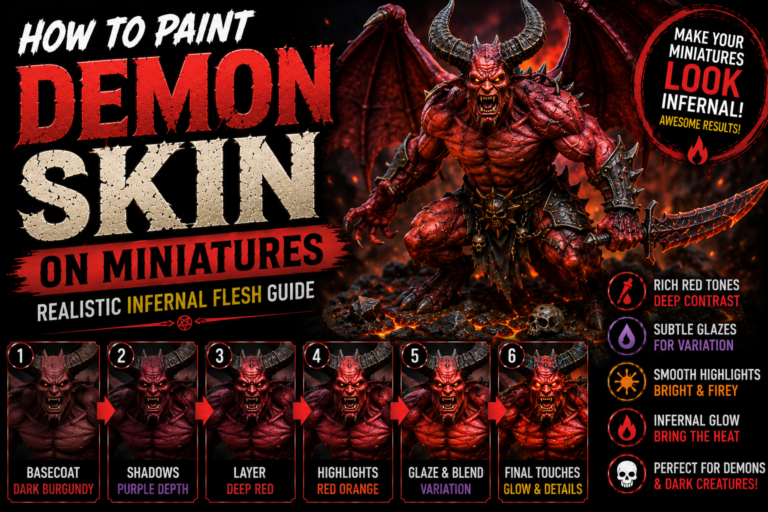 How to Paint Demon Skin on Miniatures (Realistic Infernal Flesh Guide)