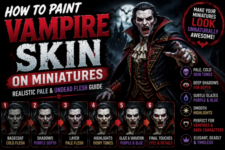 How to Paint Vampire Skin on Miniatures (Realistic Pale & Undead Flesh Guide)