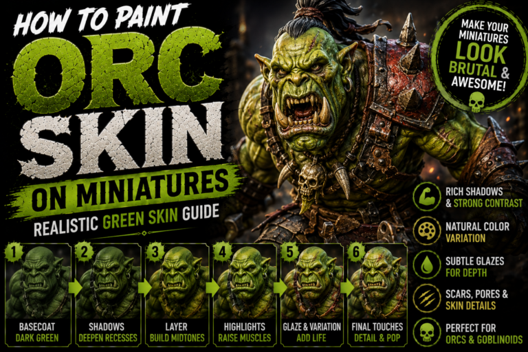 How to Paint Orc Skin on Miniatures (Realistic Green Skin & Muscle Guide)