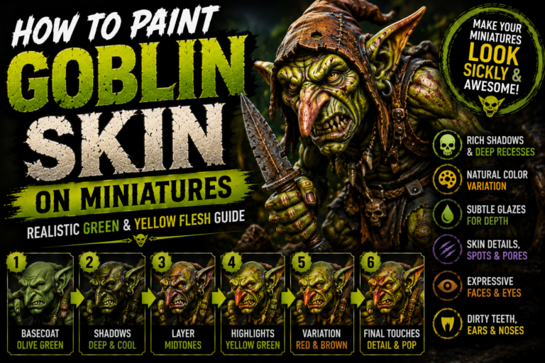 How to Paint Goblin Skin on Miniatures (Realistic Green & Yellow Skin Guide)