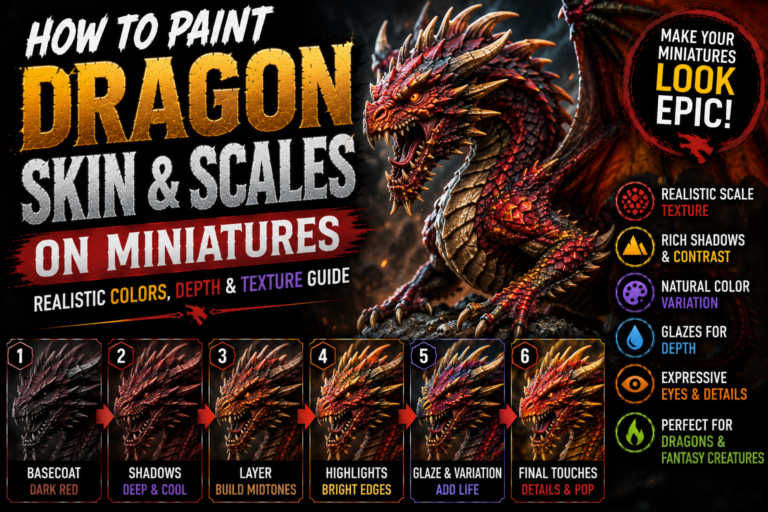 How to Paint Dragon Skin and Scales on Miniatures (Realistic Reptile Texture Guide)