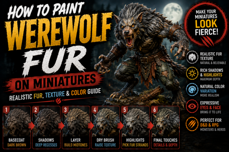 How to Paint Werewolf Fur on Miniatures (Realistic Fur, Texture & Color Guide)
