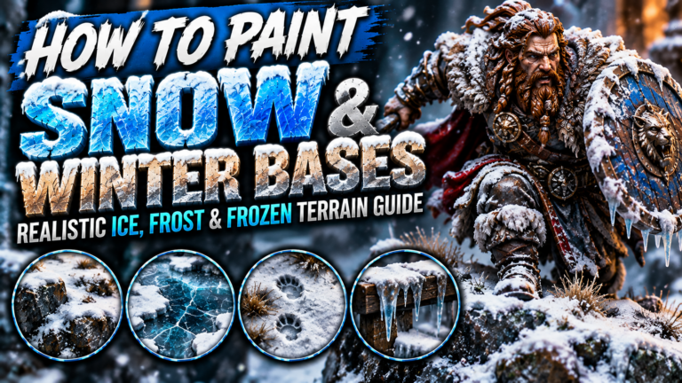 How to Paint Snow and Winter Bases for Miniatures (Realistic Ice, Frost & Frozen Terrain Guide)