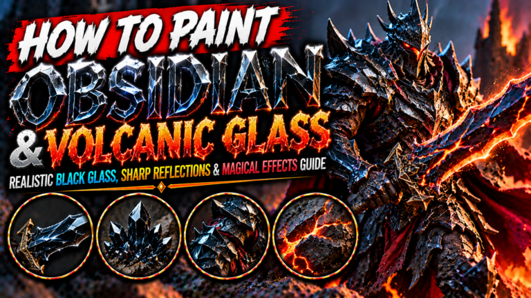 How to Paint Obsidian and Volcanic Glass on Miniatures (Realistic Black Glass, Sharp Reflections & Fantasy Armor Guide)