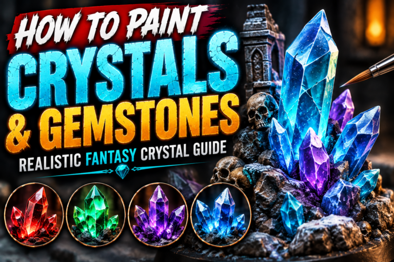 How to Paint Crystals and Gemstones on Miniatures (Realistic Fantasy Crystal Guide)
