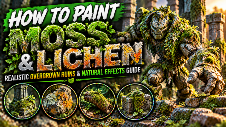 How to Paint Moss and Lichen on Miniatures (Realistic Overgrown Ruins, Forest Terrain & Weathering Guide)